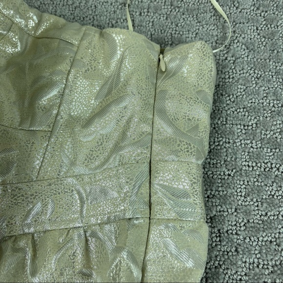 NWT American Eagle Dress Mini Strapless Metallic Printed Short Zip Womens S - Picture 5 of 8